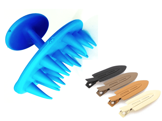 GOT SHAMPOO BRUSH BLUE & SEAMLESS CLIPS KOREANS