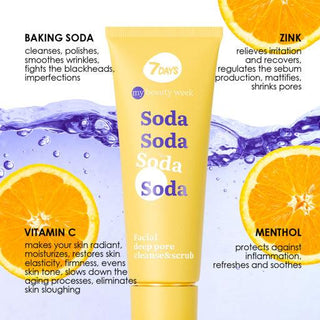 7DAYS MY BEAUTY WEEK Facial deep pore cleanse & scrub SODA, 80 ml