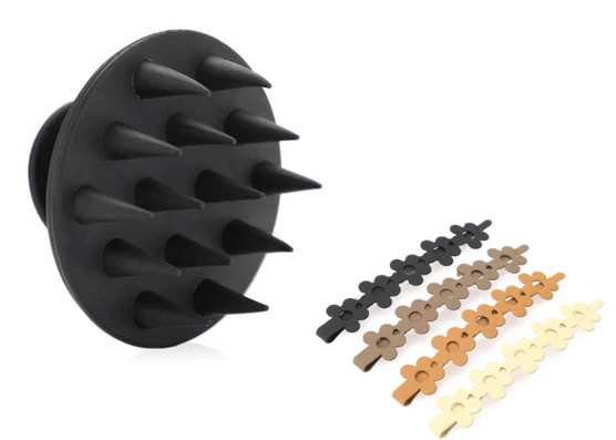 GOT SHAMPOO BRUSH BLACK & SEAMLESS CLIPS FLOWER
