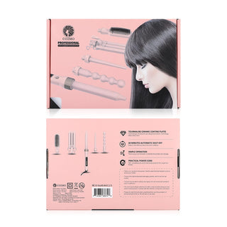 COZMO - COZMO - 5 IN 1 INTERCHANGEBLE HAIR CURLING SET - PINK