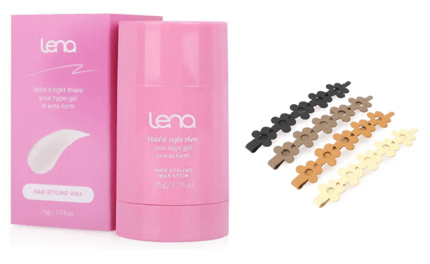 LENA- HAIR STYLING WAX STICK & SEAMLESS CLIPS FLOWER