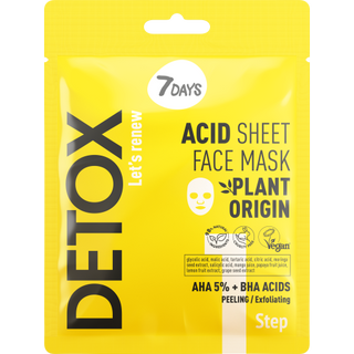 7DAYS DETOX Acid Sheet Face Mask AHA (5%) + BHA, 25 g