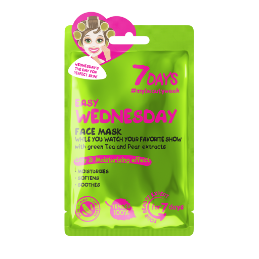 7 DAYS Face mask EASY WEDNESDAY While you watch your favorite show with Green Tea and Pear, 28 g