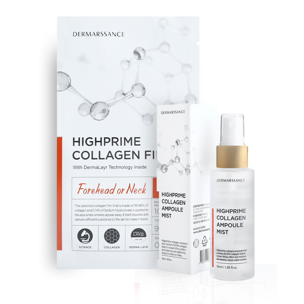 DERMARSSANCE HIGHPRIME COLLAGEN FILM FOREHEAD & AMPOULE MIST