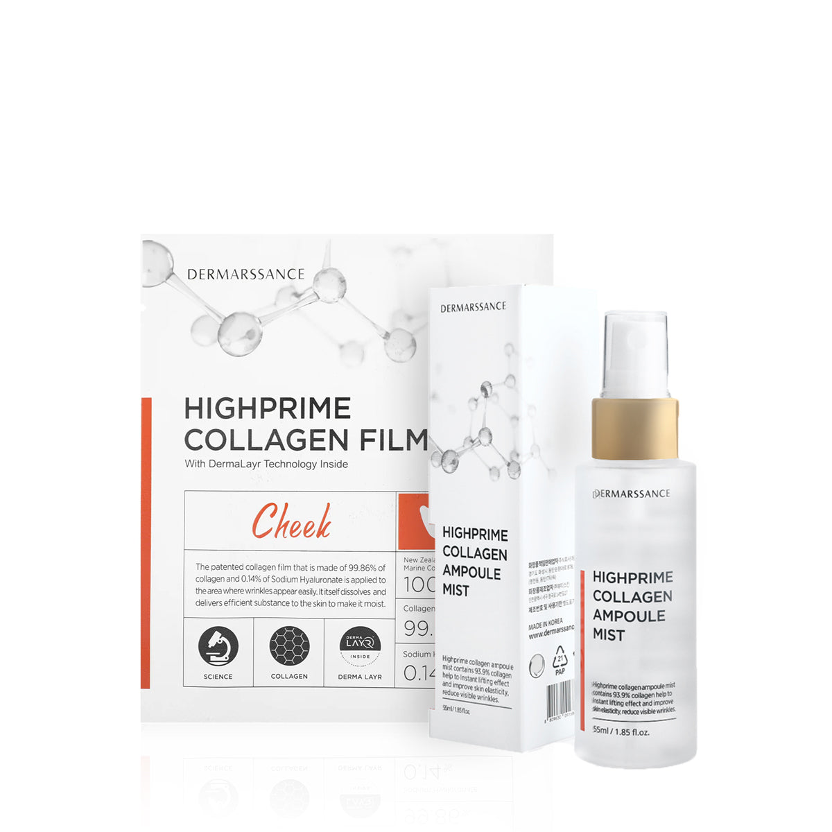 DERMARSSANCE HIGHPRIME COLLAGEN FILM CHEEK & AMPOULE MIST