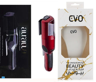 EVO - UNIQUE BRUSH & Auralla Cordless Split End Hair Trimmer - Red