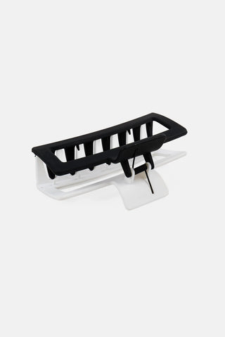 FUCHSIA - LARGE HAIR CLAW CLIPS - BLACK & WHITE