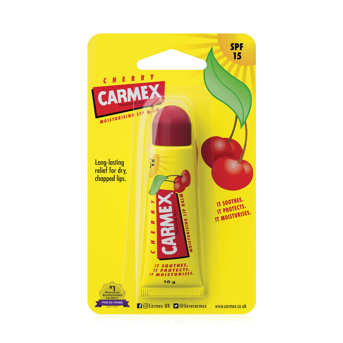 Carmex Cherry Lip Balm Tube – 10 gm