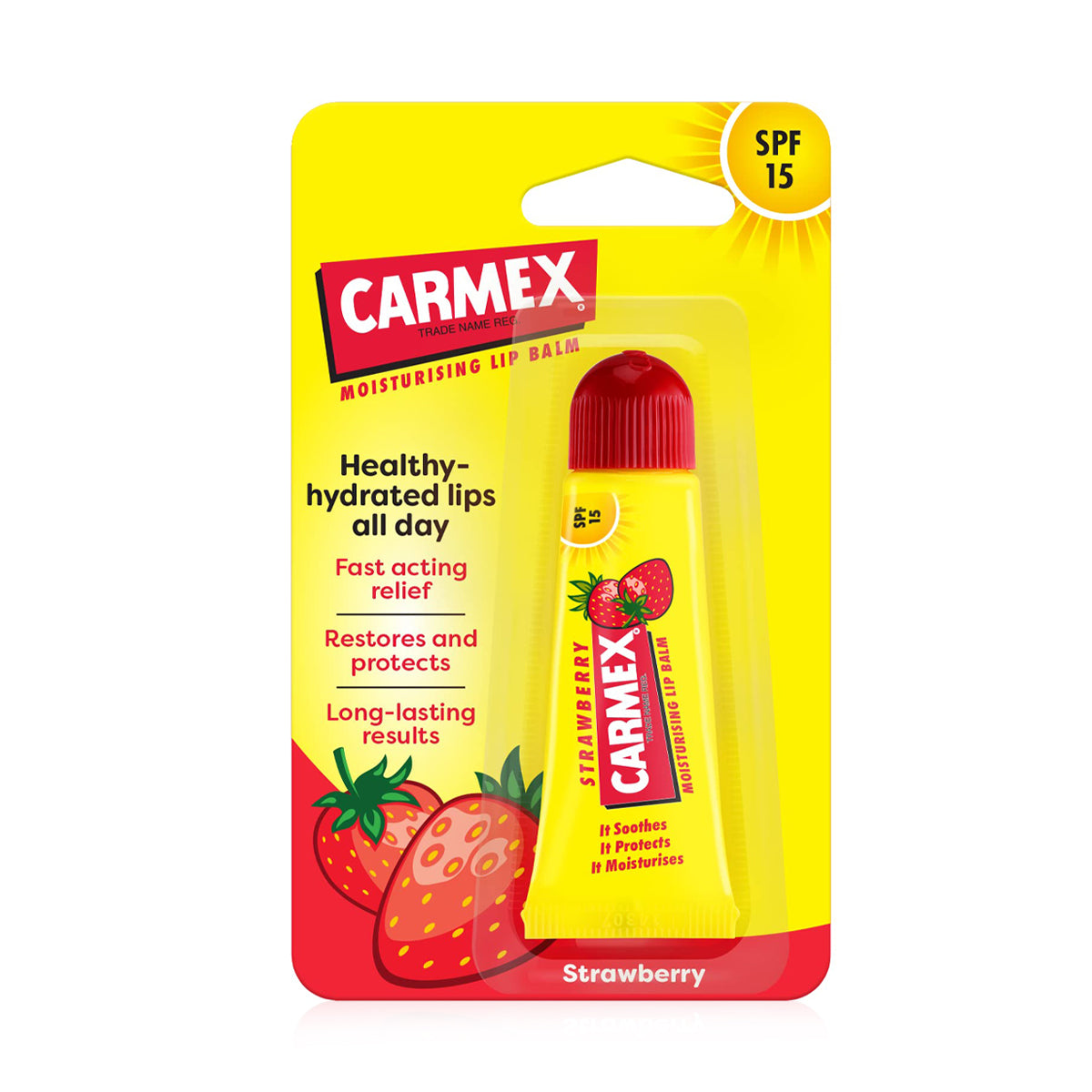 Carmex Strawberry Lip Balm Tube – 10 g