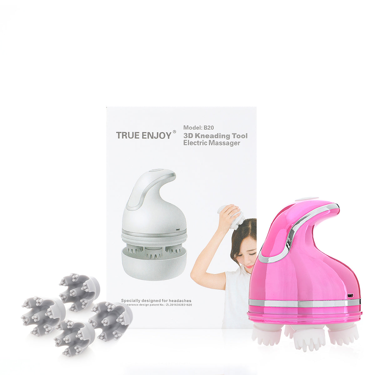 TRUE ENJOY-SCALP MASSAGER - GLOSSY PINK