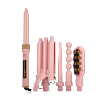 COZMO - COZMO - 5 IN 1 INTERCHANGEBLE HAIR CURLING SET - PINK