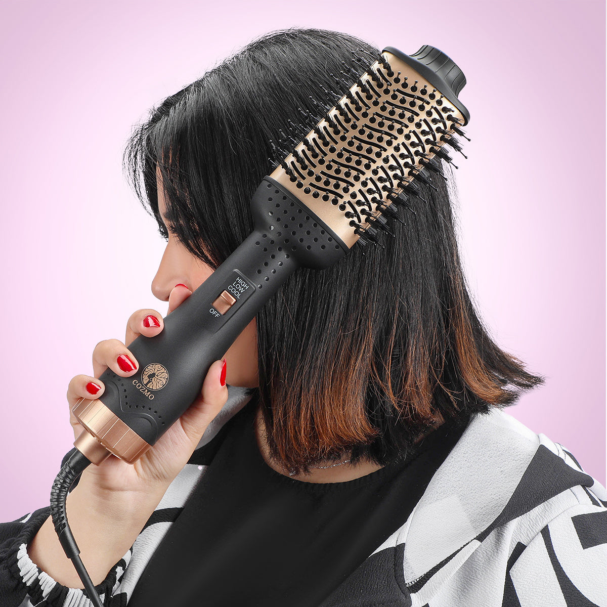 COZMO - HAIR DRYER BRUSH - BLACK