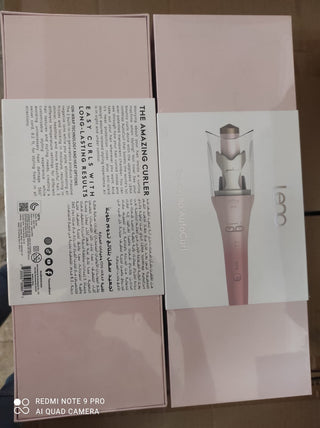 LENA - مكواة تجعيد الشعر أيون راب ذات التدرج الوردي