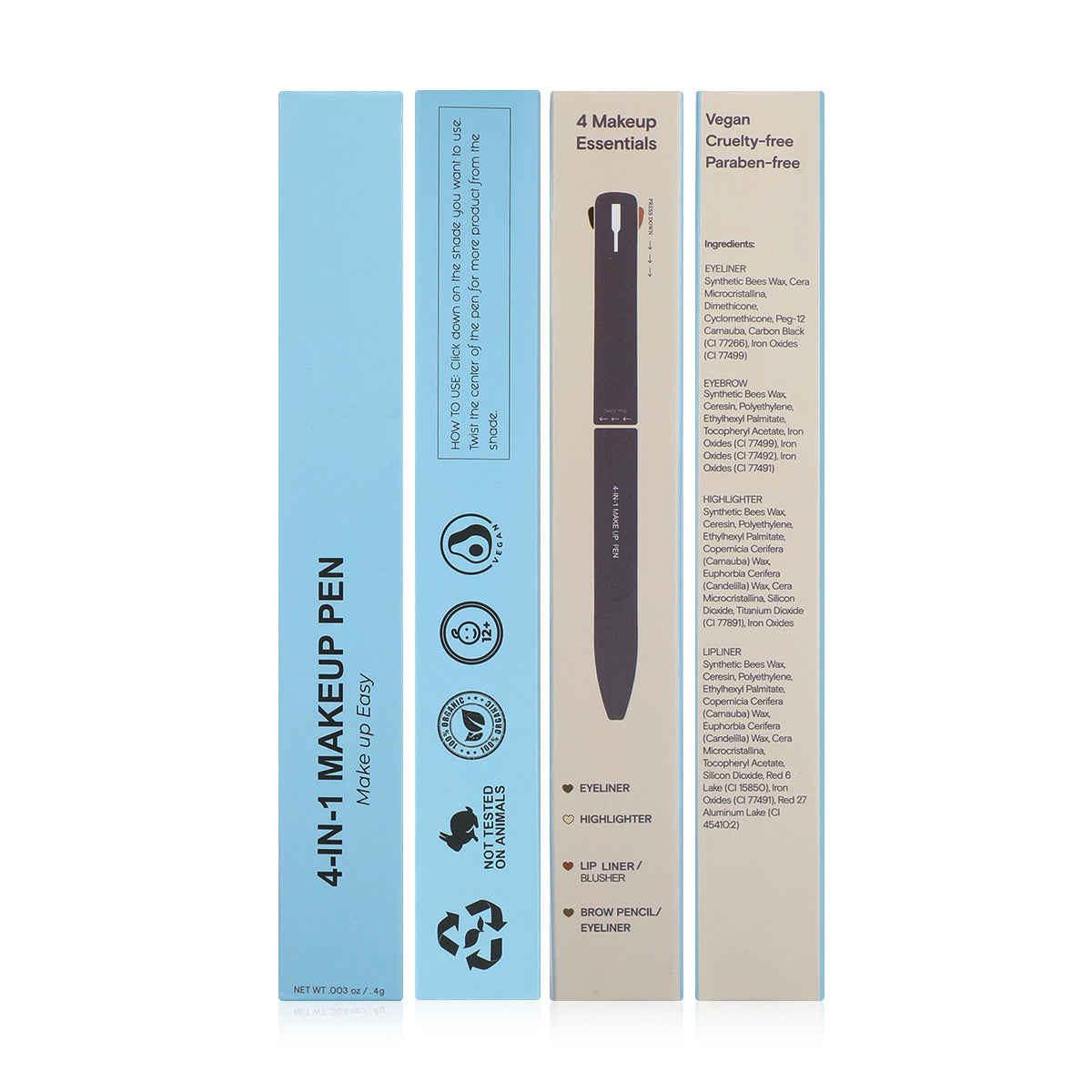 KATELIA 4 IN 1 MAKE UP PEN - BLUE PEN