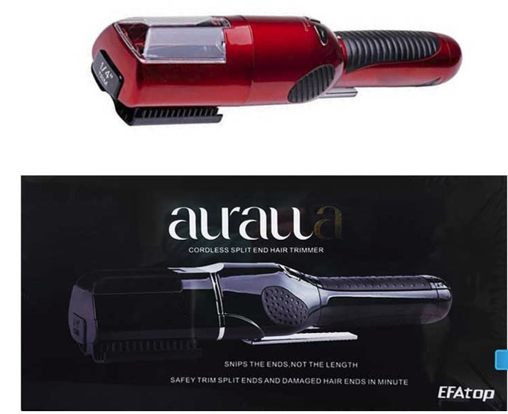 Auralla Cordless Split End Hair Trimmer - Red