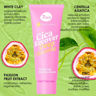 7DAYS MY BEAUTY WEEK Purifying clay face mask CICA RECOVER, 80 ml