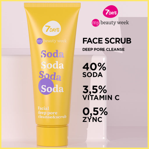 7DAYS MY BEAUTY WEEK Facial deep pore cleanse & scrub SODA, 80 ml