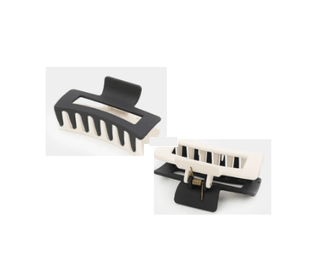 FUCHSIA - LARGE HAIR CLAW CLIPS - BLACK & WHITE